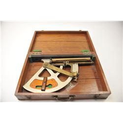 WWI U.S. Navy Gunner’s quadrant in the original fitted wooden case. The quadrant was purported to