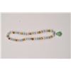 Image 1 : One unique multi-color jade bead necklace  including lavender, green and orange colors.  Est:$250-50