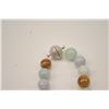 Image 2 : One unique multi-color jade bead necklace  including lavender, green and orange colors.  Est:$250-50