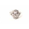 Image 1 : Vintage ring in platinum set with a fine  round diamond and accent diamonds weighing  approx 0.75ct 