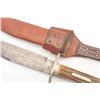 Image 3 : F.A. Bower Solingen, Germany marked Bowie  knife with stag grip, 8” blade, 12 ½” overall  length.  T