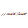 Image 1 : One beautiful hand made multi colored stone  bracelet in silver set with  amethysts, agate  and moth
