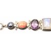 Image 4 : One beautiful hand made multi colored stone  bracelet in silver set with  amethysts, agate  and moth