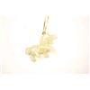 Image 2 : One carved lavender jade unicorn in a 14k  yellow gold chain Est:$100-200