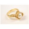 Image 2 : One free form carved ring in 14 k yellow gold  set with a beautiful round pearl  Est:$150-300