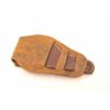Image 1 : Lot of two authentic western holsters, one  with cartridge belt. 1.  Single loop basket weave and to