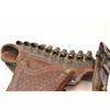 Image 8 : Lot of two authentic western holsters, one  with cartridge belt. 1.  Single loop basket weave and to