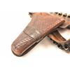 Image 9 : Lot of two authentic western holsters, one  with cartridge belt. 1.  Single loop basket weave and to