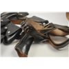Image 4 : Leather lot of 2 basket weave gun belts, 6  leather flap duty holsters and 2 leather  magazine pouch