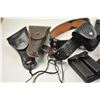 Image 5 : Leather lot of 2 basket weave gun belts, 6  leather flap duty holsters and 2 leather  magazine pouch
