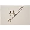 Image 3 : A set of Victorian chandelier earrings in  great shape with a a woven magnifying glass  necklace  wi
