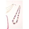 Image 6 : A collection of crystal, garnet, rose quartz,  and amethyst  faceted bead necklace    Est:$50-100