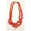 Image 1 : Natural Coral Necklace with 14k gold clasp.  Est:$200-400