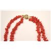 Image 2 : Natural Coral Necklace with 14k gold clasp.  Est:$200-400