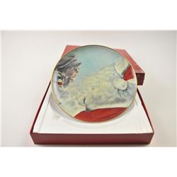 Lot of 14 hand painted fine china plates titled, “SANTA” by Leon Barnard. The plates are marked 1