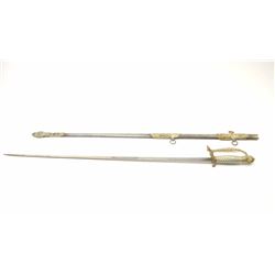 Fancy organization or fraternal sword by Pettibone Brothers. F.C.B. with Samson at the top of the