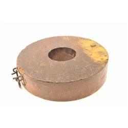 Wood and brass drum for a Gatling gun. The drum is possibly for training, unmarked and antique wi