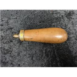 English bag flask .36-.44 caliber percussion pistol era. Unmarked good condition with good spring.