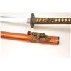 Image 22 : Dai-Sho or matching Japanese long and short  swords with a circular wood stand from an old  collecto