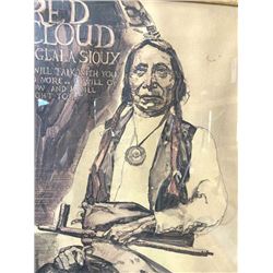 Original artwork for the magazine, “Red Cloud”. The artist is unknown and looks to be 30-60 years