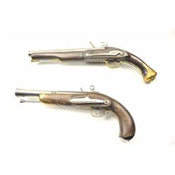 Lot of two Spanish style flintlock pistols. The pistols appear to be Spanish made in the last 30-