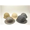 Image 1 : Lot of 7 helmets as described: 1. U.S. Civil Defense helmet. Good with liner  and straps. Marked “L.