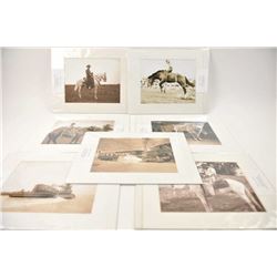Lot of beautiful matted black and white photographs of cowboys and western scenes including; 101