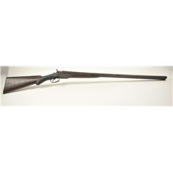 Double barrel SxS hammer shotgun, 12 gauge in relic/wall hanger condition with 32” barrels. The s