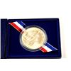 Image 2 : One commemorative statue of liberty  one  ounce silver dollar proof set in box with  certificate Est