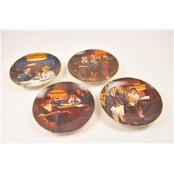 4 limited edition of vintage Norman Rockwell plates, Fathers help,Evening ease, Birthday wish, Clo