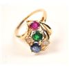 Image 2 : One beautifully designed multi gem ring  containing ruby, sapphire,emerald and 2  yellow diamonds se