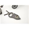 Image 2 : Lot of two vintage padlocks and a cast iron  cannon with carriage.  One padlock has  crossed cavalry