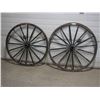 Image 1 : Pair of Vintage Wooden Wheels