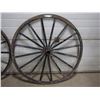 Image 3 : Pair of Vintage Wooden Wheels