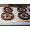 Image 1 : 2X THE MONEY - 4 Wooden Wheels 1.75" Round