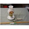 Image 1 : Vintage Lamp with Milk Glass Shade (Working)