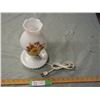 Image 2 : Vintage Lamp with Milk Glass Shade (Working)