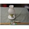 Image 3 : Vintage Lamp with Milk Glass Shade (Working)
