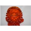 Image 3 : orange fluted hobnail glass bowl