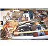Image 1 : harley davidson motorcycle catalog lot c/w sealed sturgis beer cans lot 5