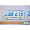 Image 3 : Pair of 1974 Saskatchewan License Plates