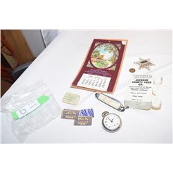 Knife, Watch, King George 1937 Penny and Razor Blades