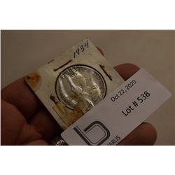 1934 Silver Canada 50 Cent VG