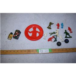 1993 MacDonald's Frisbee Promo and Group on Cereal Figurines and 15ML Avon Black Swede Cologne