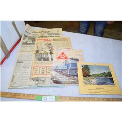 1963 90th Anniversary of Locomotive Engineers Brotherhood Magazine, Brandon Sun 1973 & more