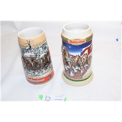 2 Budweiser Steins 1989