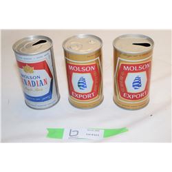 3 Tin Beer Cans