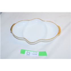 Fire King Gold Trim Divided Dish
