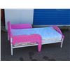Image 1 : Kids Bed with Mattress, Plastic Sides, Headboard and Footboard