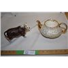 Image 1 : Porcelain Bull (Damaged) and Burslam Tea Pot